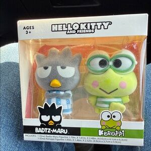 Hello Kitty Badtz-Maru and Keroppi Figurine Set - Gray and Green